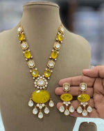Indian Teardrop American Diamond Necklace Set For Festive Occasions - Libasaa.com