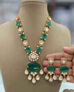 Indian Teardrop American Diamond Necklace Set For Festive Occasions - Libasaa.com