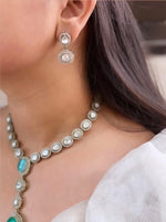 Pakistani Statement Polki Kundan Necklace & Earrings Set | Kundan Jewelry | Indian Jewelry | Pakistani Necklace Set | Traditional Jewelry | Polki Necklace - Libasaa.com