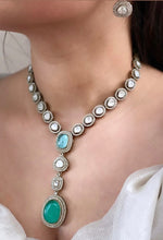 Pakistani Statement Polki Kundan Necklace & Earrings Set | Kundan Jewelry | Indian Jewelry | Pakistani Necklace Set | Traditional Jewelry | Polki Necklace - Libasaa.com