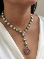 Pakistani Statement Polki Kundan Necklace & Earrings Set | Kundan Jewelry | Indian Jewelry | Pakistani Necklace Set | Traditional Jewelry | Polki Necklace - Libasaa.com