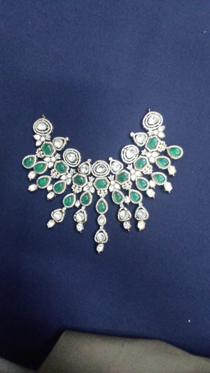 Celebrity Inspired Kundan Layered Choker & Earrings Set | Kundan Jewelry | Indian Jewelry | Pakistani Necklace Set | Traditional Jewelry - Libasaa.com