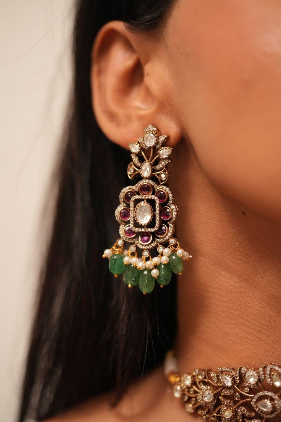 Traditional Kundan Choker Set for Women | Kundan Jewelry | Indian Jewelry | Pakistani Choker Set | Traditional Jewelry - Libasaa.com