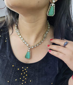 Traditional Craftsmanship American Diamond Kundan Necklace Set | Kundan Jewelry | Indian Jewelry - Libasaa.com