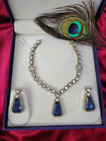 Traditional Craftsmanship American Diamond Kundan Necklace Set | Kundan Jewelry | Indian Jewelry - Libasaa.com