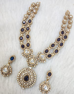 Indian Wedding Double Layer Polki Kundan Necklace Earrings Set | Kundan Jewelry | AD Jewelry | Indian Jewelry - Libasaa.com