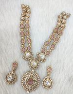 Indian Wedding Double Layer Polki Kundan Necklace Earrings Set | Kundan Jewelry | AD Jewelry | Indian Jewelry - Libasaa.com
