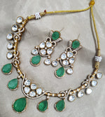 Jaipuri Traditional American Diamond Choker Earrings Set | Kundan Jewelry | AD Jewelry | Indian Jewelry | Traditional Jewelry - Libasaa.com