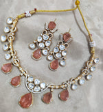 Jaipuri Traditional American Diamond Choker Earrings Set | Kundan Jewelry | AD Jewelry | Indian Jewelry | Traditional Jewelry - Libasaa.com