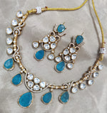 Jaipuri Traditional American Diamond Choker Earrings Set | Kundan Jewelry | AD Jewelry | Indian Jewelry | Traditional Jewelry - Libasaa.com