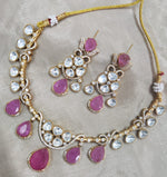 Jaipuri Traditional American Diamond Choker Earrings Set | Kundan Jewelry | AD Jewelry | Indian Jewelry | Traditional Jewelry - Libasaa.com