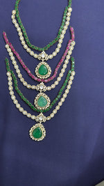Pakistani Double Layered Polki Kundan Necklace Earrings Set | Kundan Jewelry | Indian Jewelry | Pakistani Necklace Set | Traditional Jewelry - Libasaa.com