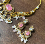Meenakari JaipuriAD Kundan Necklace Earrings Set| Kundan Jewelry | AD Jewelry | Indian Jewelry - Libasaa.com