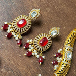 Meenakari JaipuriAD Kundan Necklace Earrings Set| Kundan Jewelry | AD Jewelry | Indian Jewelry - Libasaa.com