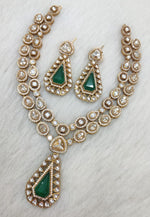 Indian Ethnic Polki Kundan Necklace Earrings Set For Wedding | Kundan Jewelry | Indian Jewelry - Libasaa.com