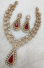 Indian Ethnic Polki Kundan Necklace Earrings Set For Wedding | Kundan Jewelry | Indian Jewelry - Libasaa.com