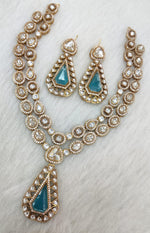 Indian Ethnic Polki Kundan Necklace Earrings Set For Wedding | Kundan Jewelry | Indian Jewelry - Libasaa.com