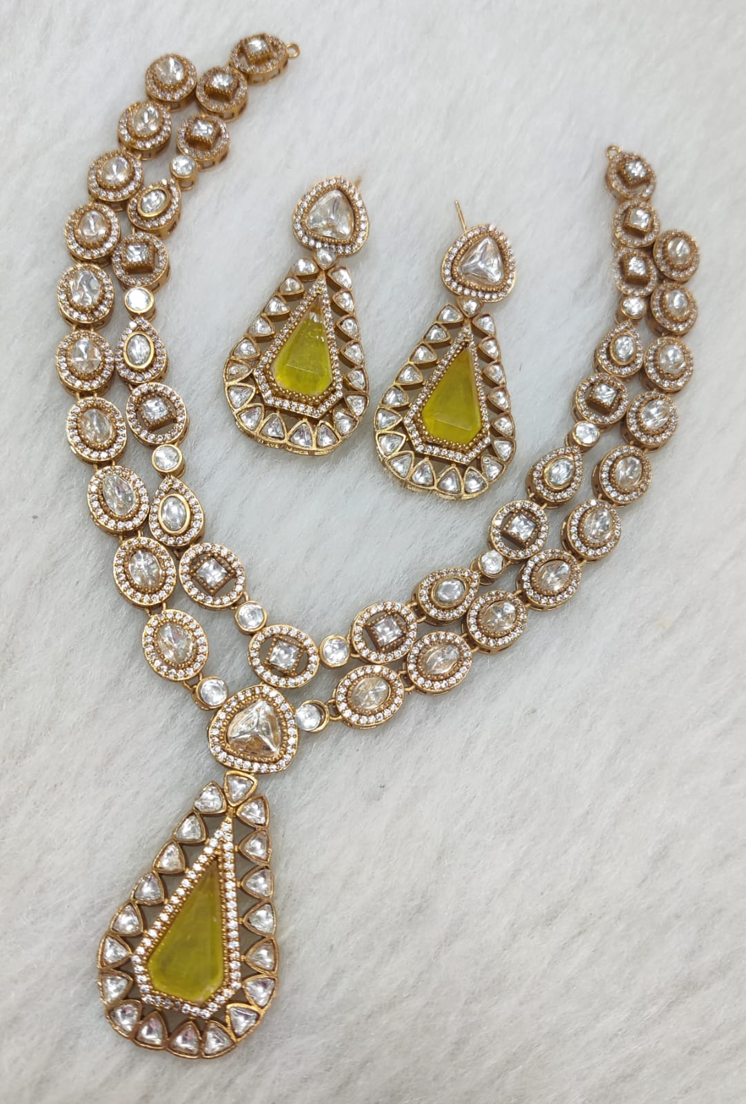 Indian Ethnic Polki Kundan Necklace Earrings Set For Wedding | Kundan Jewelry | Indian Jewelry - Libasaa.com