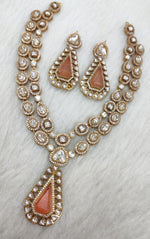 Indian Ethnic Polki Kundan Necklace Earrings Set For Wedding | Kundan Jewelry | Indian Jewelry - Libasaa.com