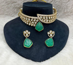 Sabyasachi Royal kundan polki choker earrings set for wedding | Kundan Jewelry | AD Jewelry | Indian Jewelry - Libasaa.com