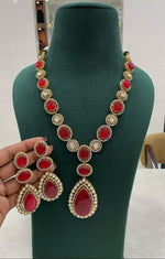 Indian Statement Polki Kundan Necklace Earrings Set | Kundan Jewelry | Indian Jewelry - Libasaa.com