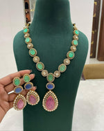Indian Statement Polki Kundan Necklace Earrings Set | Kundan Jewelry | Indian Jewelry - Libasaa.com