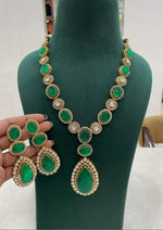 Indian Statement Polki Kundan Necklace Earrings Set | Kundan Jewelry | Indian Jewelry - Libasaa.com
