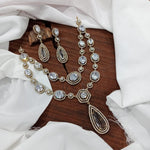 Ethnic Double Layered Victorian Kundan Choker Earrings Set - Kundan Indian Jewelry Set - Libasaa.com