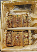 Rajsthani Flower Design Kundan Bangle kada Set For Wedding - Libasaa.com