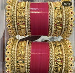 Rajsthani MeenakariElephant Design Bangle Chura Set For Wedding - Libasaa.com