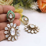Kundan & AD Stone Earrings Jewellery Set | Gold-Plated Dangler Earrings | Premium Indian Jewellery for Women