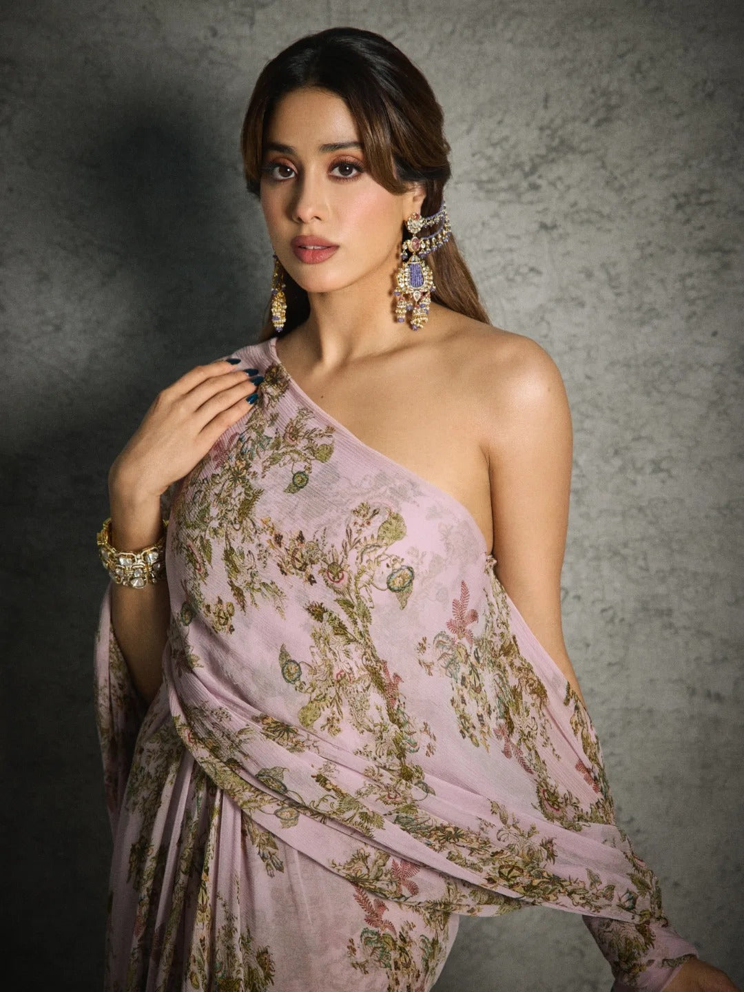 Exclusive Jahnvi Kapoor Inspired Kundan Polki Jhumki Earrings | Indian Jewellery Designer Bridal Earring Set | Traditional Indian Earring Set