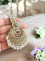 Sonam Kapoor Inspired Kundan Pearl Chandbali Earrings | Bollywood Style Bridal Indian Jewelry