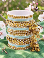 Indian bangle set, Traditional wedding jewelry, Brass Metal and Stone Bridal Crystal Bangle Set for Women