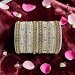 Thread Stone and Silk Bridal Bangle Set for Women, Traditional Indian Wedding Bangles, Designer Ethnic Jewelry Collection