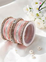 Shining Metal Lac Bangle Set, Traditional Indian Bridal Bangles, Designer Ethnic Wedding Jewelry for Women
