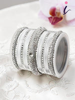 Shining Metal Lac Bangle Set, Traditional Indian Bridal Bangles, Designer Ethnic Wedding Jewelry for Women