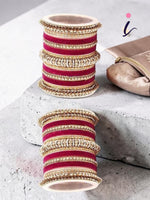 Indian Velvet Bangles Set, Designer Traditional Bridal Bangles, Ethnic Wedding Jewelry Collection for Women