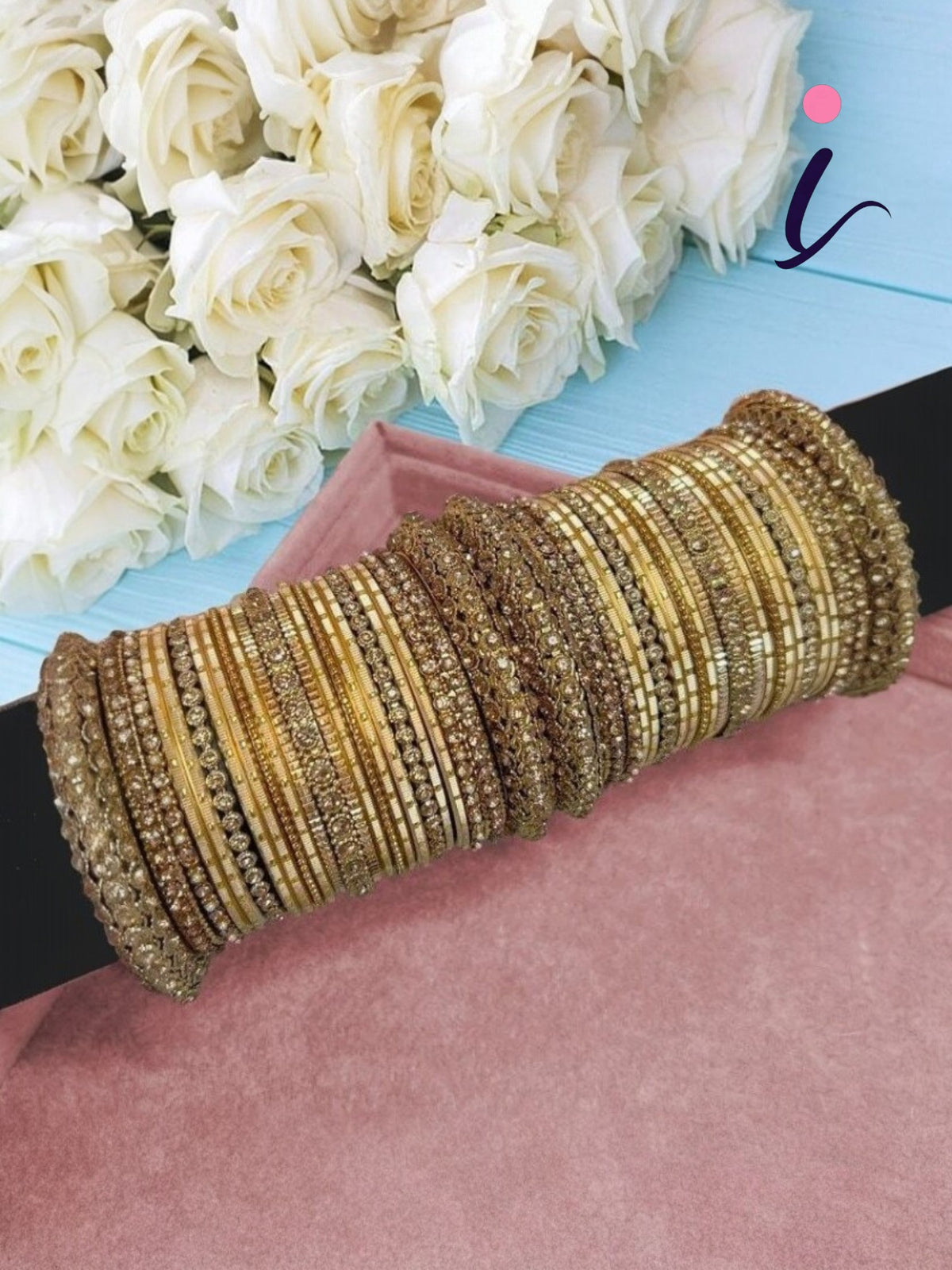 Golden Metal Bangles Set, Traditional Indian Bridal Bangles, Designer Ethnic Wedding Jewelry for Women