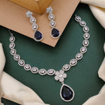 TearDrop American Diamond Kundan Necklace Earrings Set | Kundan Jewelry | Indian Jewelry | Pakistani Necklace Set | Traditional Jewelry | Polki Necklace - Libasaa.com