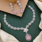 TearDrop American Diamond Kundan Necklace Earrings Set | Kundan Jewelry | Indian Jewelry | Pakistani Necklace Set | Traditional Jewelry | Polki Necklace - Libasaa.com