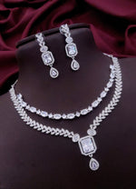 Layered CZ Indian Wedding Choker Earrings Set | Kundan Jewelry | Indian Jewelry | Pakistani Necklace Set | Traditional Jewelry | Polki Necklace - Libasaa.com