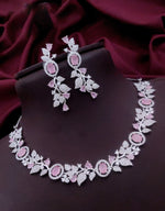 Indian Flower Design Kundan AD Choker Earrings Set | Kundan Jewelry | AD Jewelry | Pakistani Choker Set | Traditional Jewelry - Libasaa.com