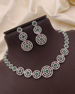 Round Shaped Design Wedding AD Choker Earrings Set | Kundan Jewelry | AD Jewelry | Pakistani Choker Set | Traditional Jewelry - Libasaa.com