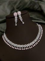 Traditional Floral Inspired AD Choker Earrings Set For Wedding | Kundan Jewelry | AD Jewelry | Indian Jewelry | Traditional Jewelry - Libasaa.com