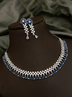 Traditional Floral Inspired AD Choker Earrings Set For Wedding | Kundan Jewelry | AD Jewelry | Indian Jewelry | Traditional Jewelry - Libasaa.com