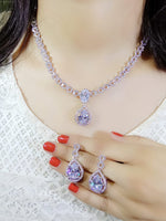 Bollywood Inspired Statement AD Necklace Earrings Set | Kundan Jewelry | AD Jewelry | Pakistani Jewelry | Traditional Jewelry - Libasaa.com