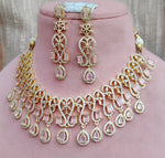 Luxurious Shining CZ Multi Layer Choker Earrings Set | Kundan Jewelry | AD Jewelry | Indian Jewelry | Traditional Jewelry - Libasaa.com