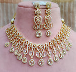 Luxurious Shining CZ Multi Layer Choker Earrings Set | Kundan Jewelry | AD Jewelry | Indian Jewelry | Traditional Jewelry - Libasaa.com