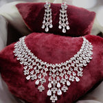 Multi Layered AD Choker Earrings Set | Kundan Jewelry | AD Jewelry | Indian Jewelry | Traditional Jewelry - Libasaa.com